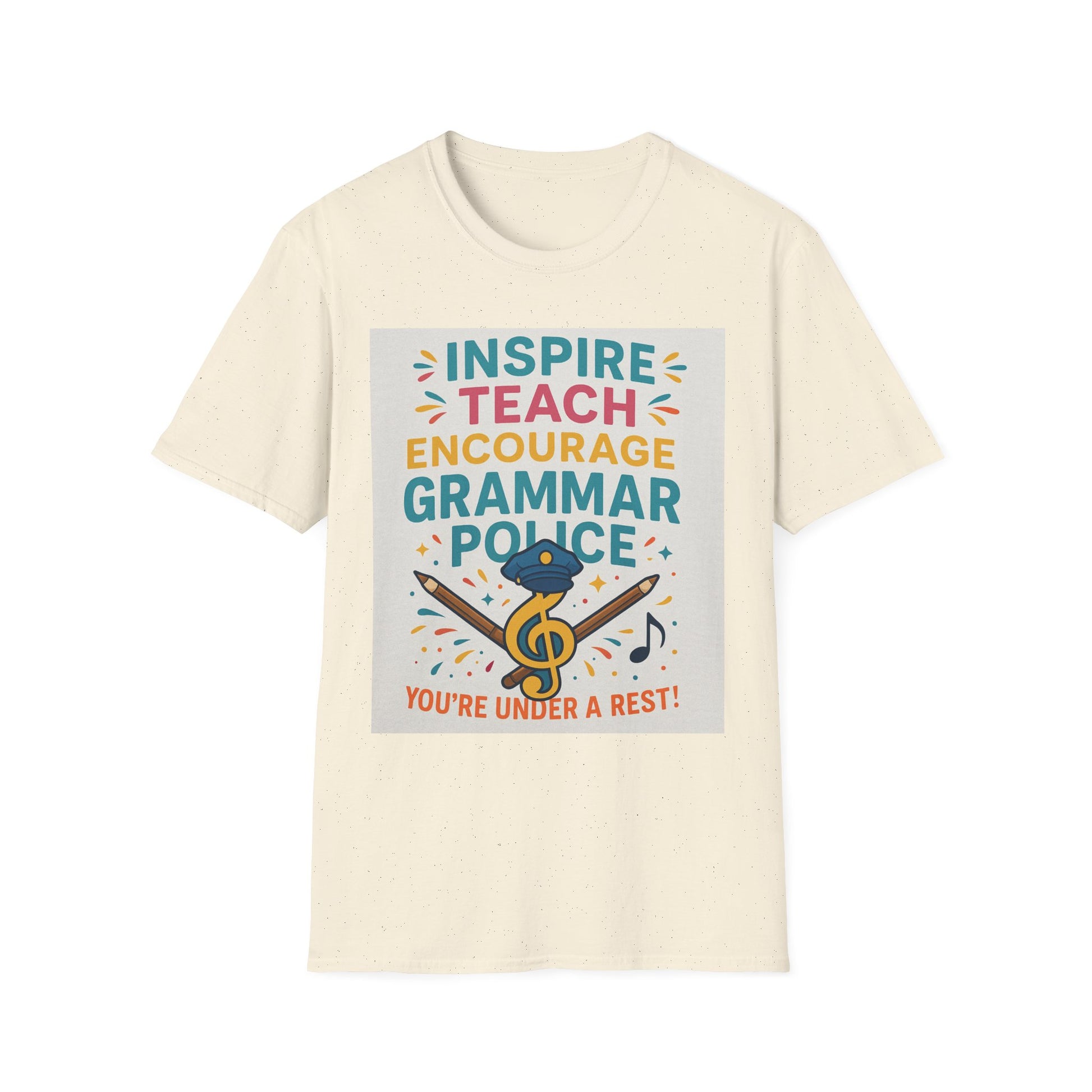 Grammar Police Teacher T-Shirt, Funny Teach Inspire Gift, Musical Education Shirt, Teacher Appreciation, Back to School Outfit