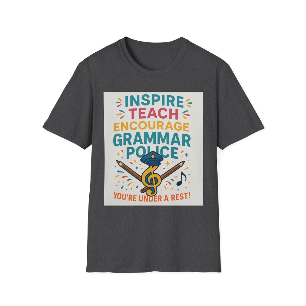 Grammar Police Teacher T-Shirt, Funny Teach Inspire Gift, Musical Education Shirt, Teacher Appreciation, Back to School Outfit