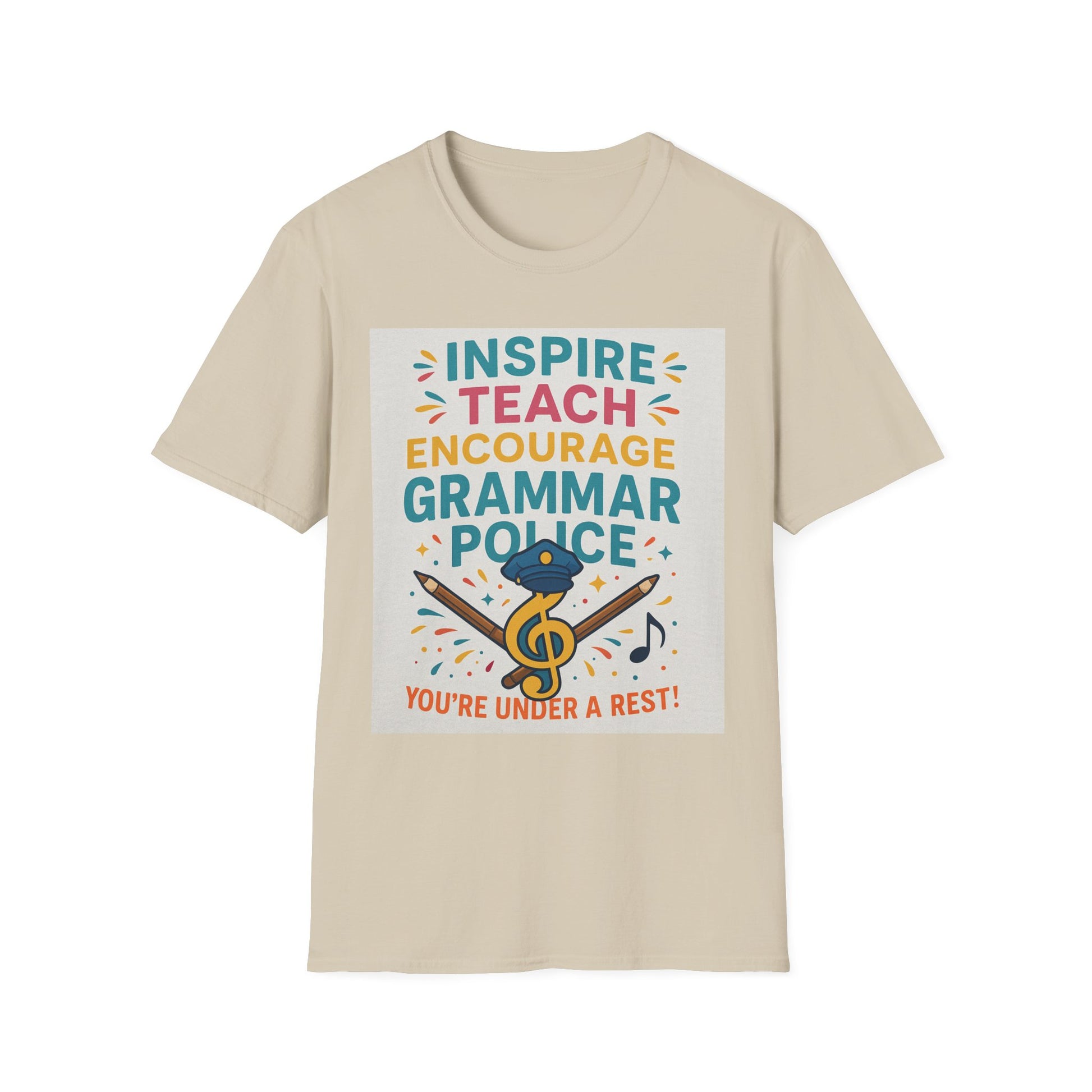 Grammar Police Teacher T-Shirt, Funny Teach Inspire Gift, Musical Education Shirt, Teacher Appreciation, Back to School Outfit