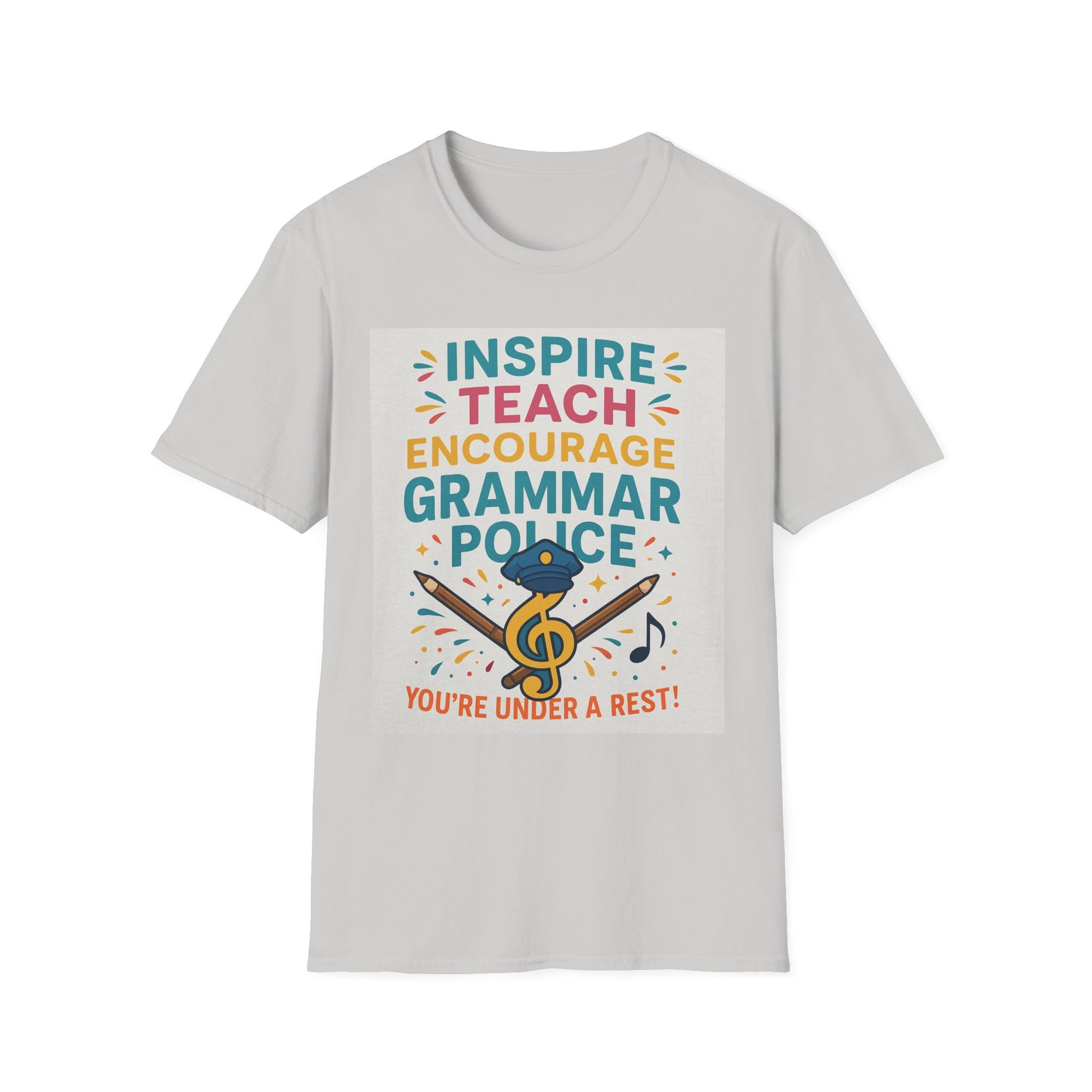Grammar Police Teacher T-Shirt, Funny Teach Inspire Gift, Musical Education Shirt, Teacher Appreciation, Back to School Outfit