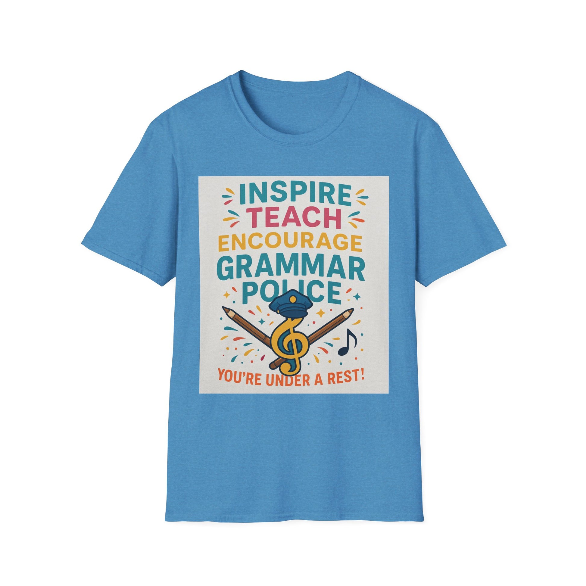 Grammar Police Teacher T-Shirt, Funny Teach Inspire Gift, Musical Education Shirt, Teacher Appreciation, Back to School Outfit